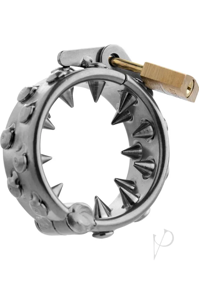 Master Series Master Series Impaler Locking CBT Ring with Spikes Silver Male Sex Toys