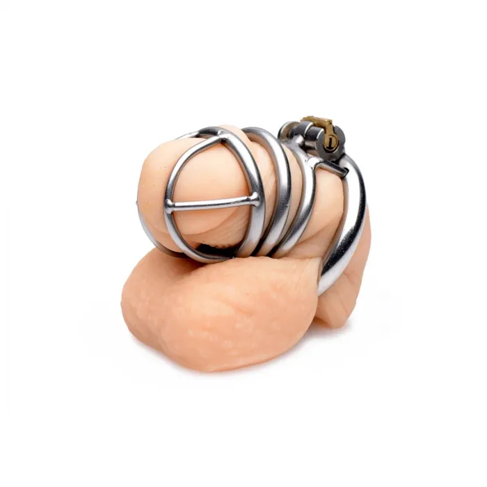 Master Series The Pen Deluxe Stainless Steel Locking Chastity Cage Male Sex Toys