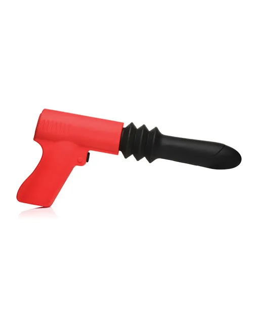 Master Series Thrusting Pistola Rechargeable Silicone Vibrator RedBlack Master Series Vibrators