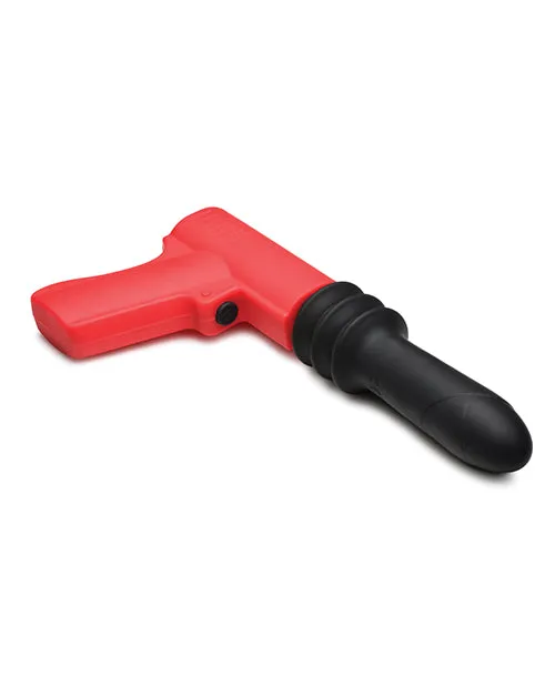 Master Series Thrusting Pistola Rechargeable Silicone Vibrator RedBlack Master Series Vibrators