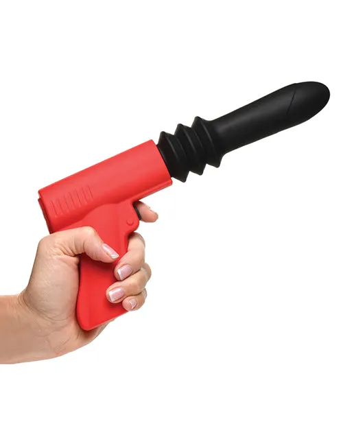 Master Series Thrusting Pistola Rechargeable Silicone Vibrator RedBlack Master Series Vibrators