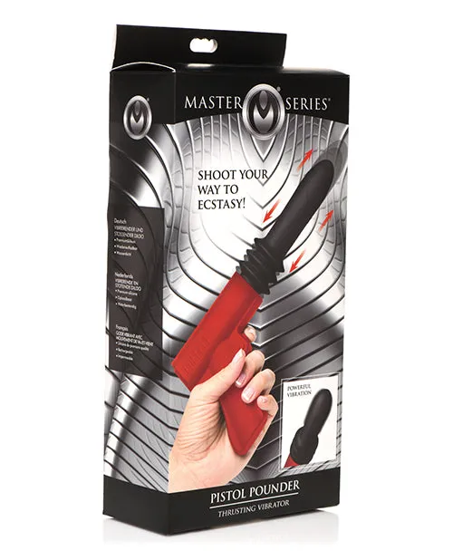 Master Series Thrusting Pistola Rechargeable Silicone Vibrator RedBlack Master Series Vibrators