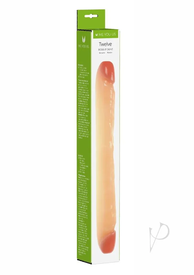 Me You Us Dildos ME YOU US Twelve Flexible Double Dong Dildo 12in Vanilla
