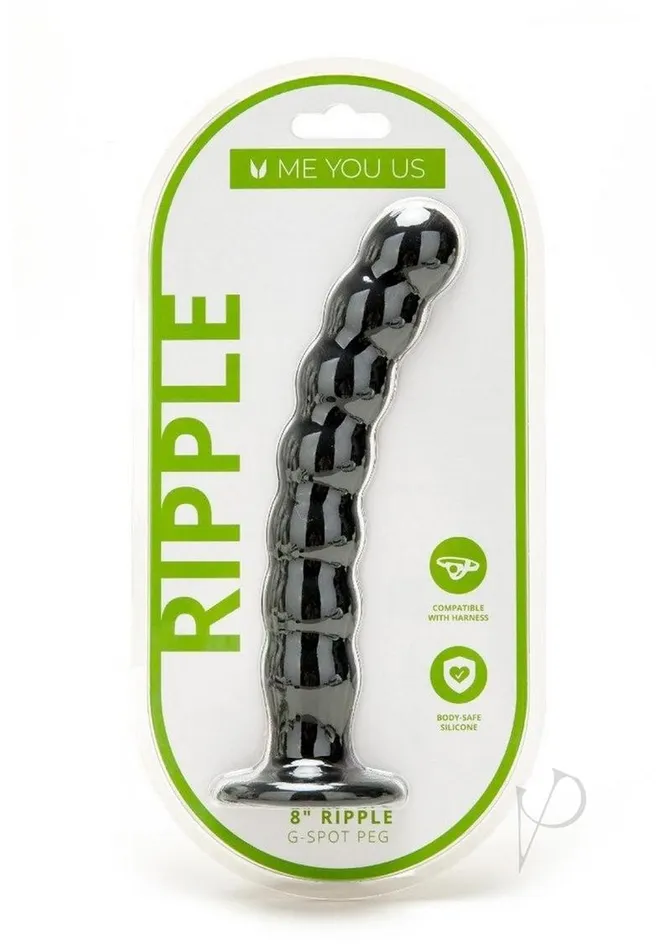 Me You Us ME YOU US Ripple Gspot Peg 8in Black Vibrators