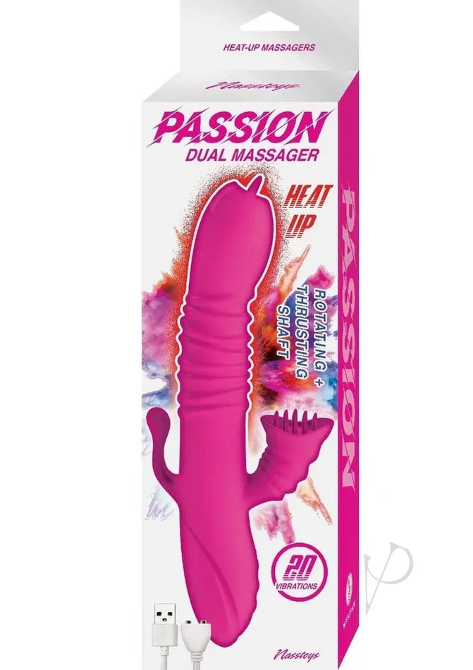 Nasstoys Female Sex Toys Passion Dual Massager Heat Up Rechargeable Silicone Rabbit Vibrator Pink Nasstoys Female Sex Toys Passion Dual Massager Heat Up Rechargeable Silicone Rabbit Vibrator Pink
