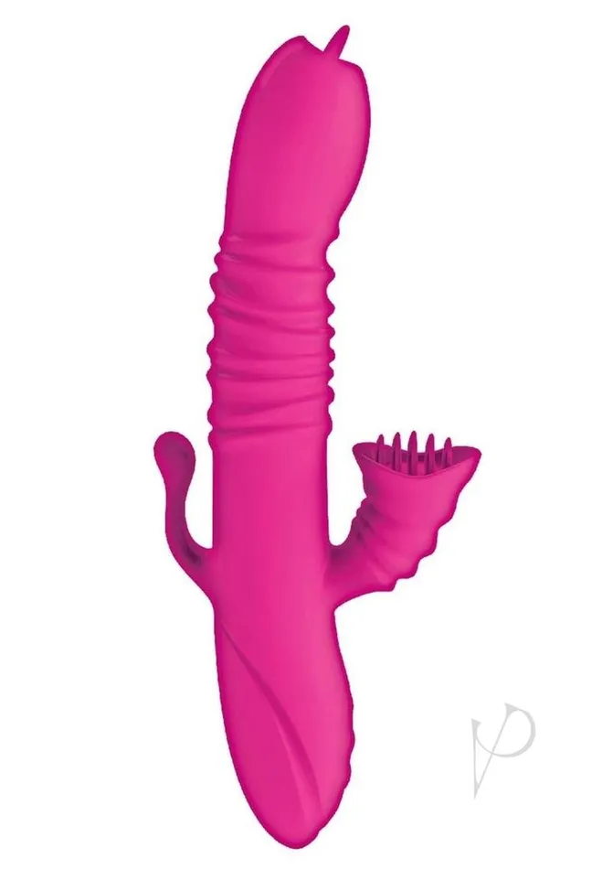 Nasstoys Female Sex Toys Passion Dual Massager Heat Up Rechargeable Silicone Rabbit Vibrator Pink