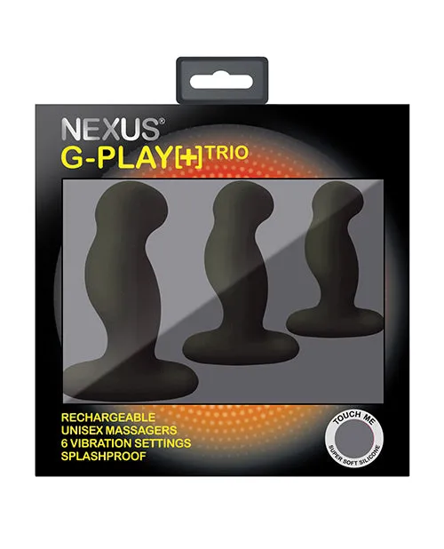 Nexus GPLAYTRIO Unisex Rechargeable Silicone Vibrator Set 3 piece Black Nexus Anal