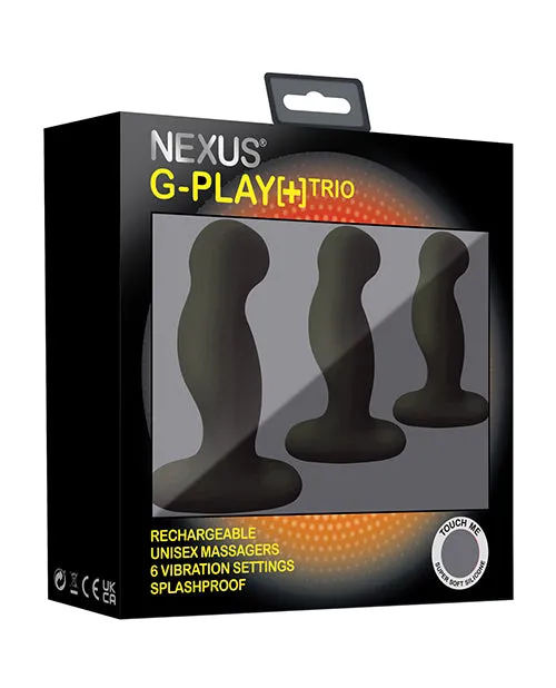 Nexus GPLAYTRIO Unisex Rechargeable Silicone Vibrator Set 3 piece Black Nexus Anal