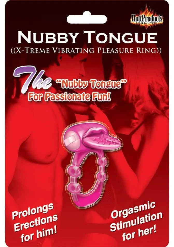 Nubbie Tongue Vibrating Silicone Cock Ring Waterproof Magenta Hott Products Male Sex Toys Nubbie Tongue Vibrating Silicone Cock Ring Waterproof Magenta Hott Products Male Sex Toys