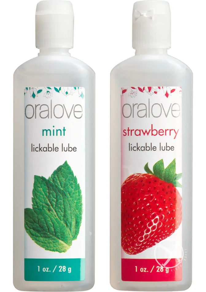 Oralove Anal Oralove Delicious Duo Lickable Strawberry and Mint Water Based Lubricant 1oz 2 per set Oralove Anal Oralove Delicious Duo Lickable Strawberry and Mint Water Based Lubricant 1oz 2 per set