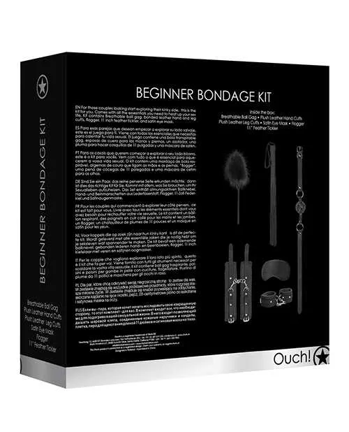Ouch Couples Ouch Kits Beginners Bondage Kit 6pc Black Ouch Couples Ouch Kits Beginners Bondage Kit 6pc Black