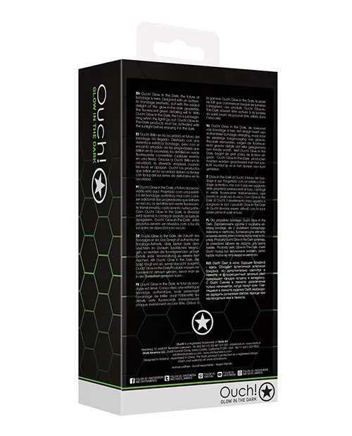 Ouch Male Sex Toys Ouch Butt Plug with Cock Ring and Ball Strap Silicone Glow in the Dark Green