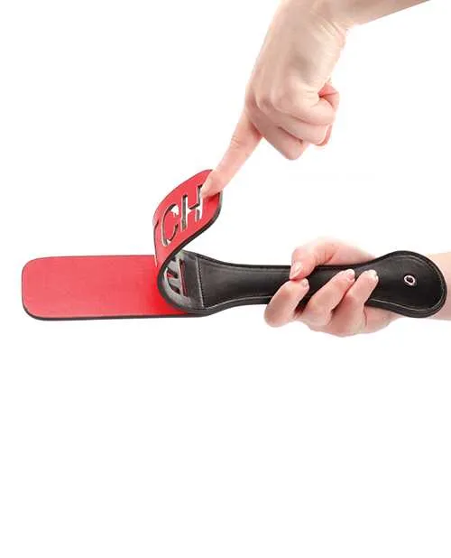 Ouch Restraints Ouch Leather Paddle Bitch Black