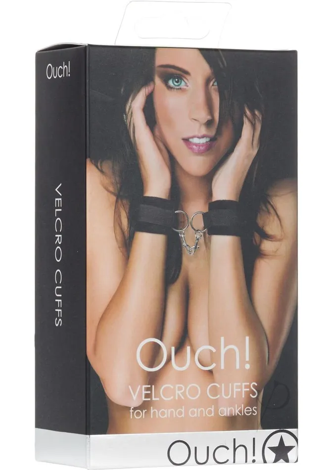 Ouch Velcro Cuffs for Hands or Ankles Black Ouch Couples