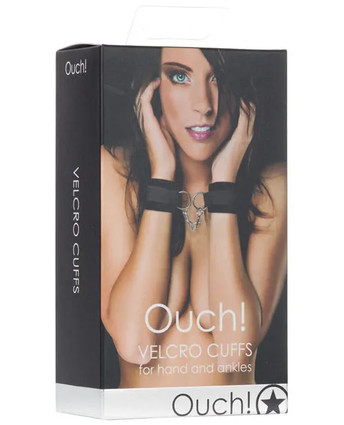 Ouch Velcro Cuffs for Hands or Ankles Black Ouch Couples