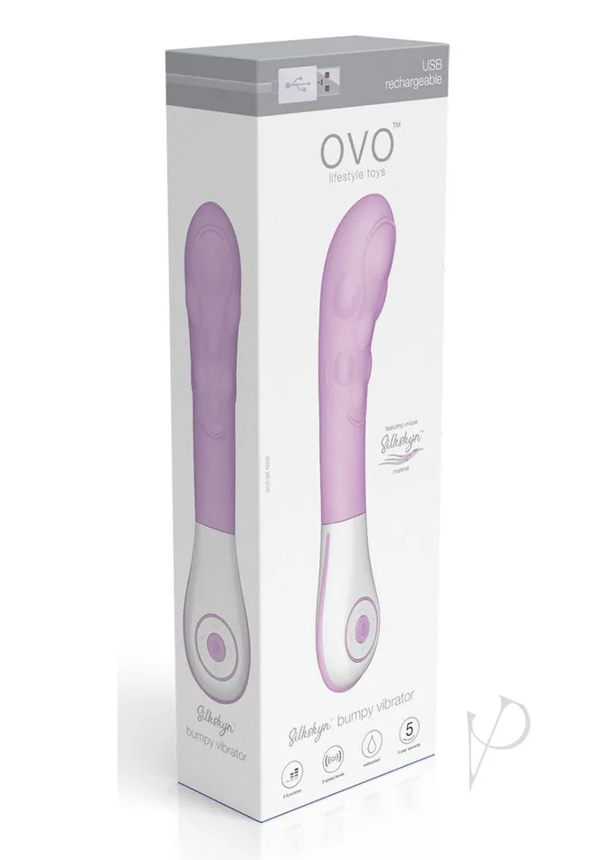 OVO Silkskyn Rechargeable Silicone Bumpy Vibrator PinkWhite Ovo Vibrators