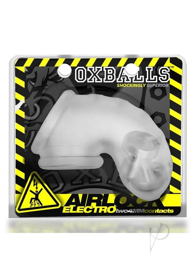 Oxballs Male Sex Toys Airlock Electro AirLite Vented Silicone Chastity Clear Ice Oxballs Male Sex Toys Airlock Electro AirLite Vented Silicone Chastity Clear Ice