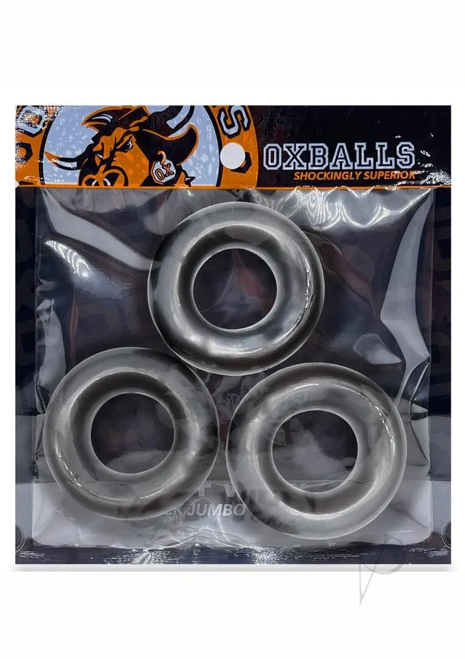 Oxballs Male Sex Toys Oxballs Fat Willy Jumbo Cock Ring 3 pack Steel
