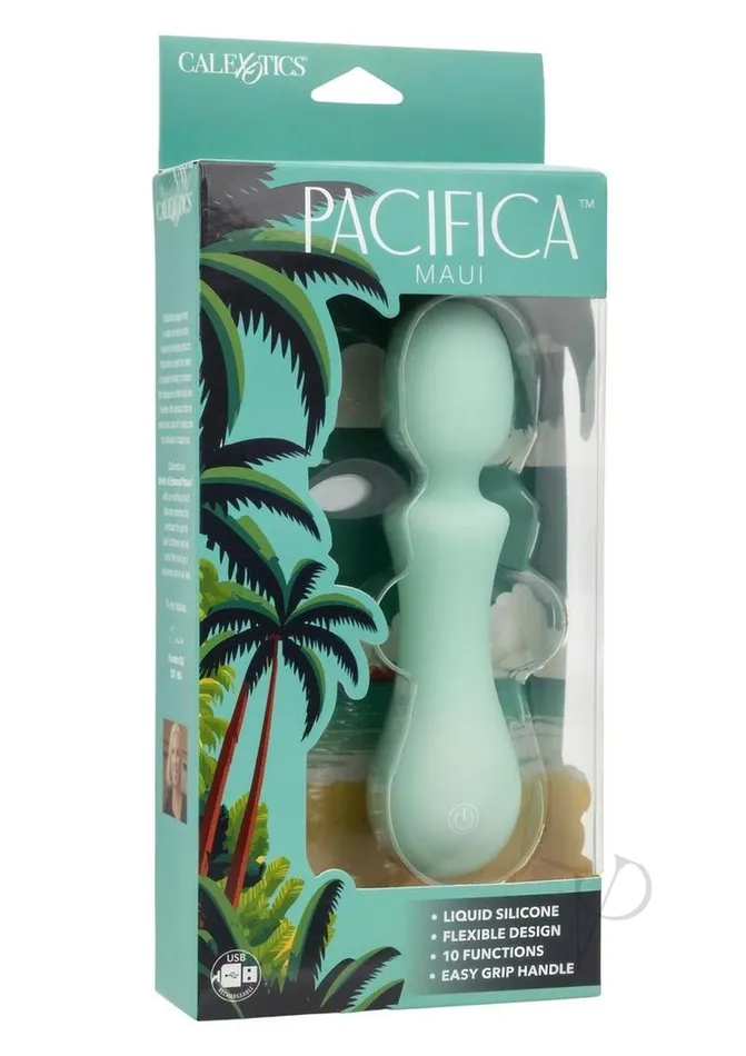 Pacifica Pacifica Maui Rechargeable Silicone Massage Body Wand Teal Female Sex Toys Pacifica Pacifica Maui Rechargeable Silicone Massage Body Wand Teal Female Sex Toys