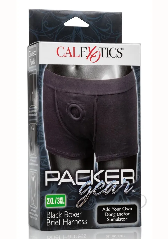 Packer Gear Boxer Brief Harness 2XL3XL Black Packer Gear Female Sex Toys