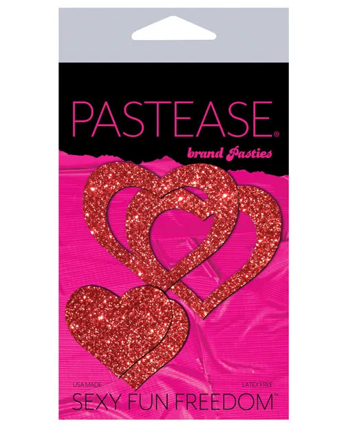 Pastease Pastease Premium Glitter Peek a Boob Hearts Red OS Vibrators Pastease Pastease Premium Glitter Peek a Boob Hearts Red OS Vibrators