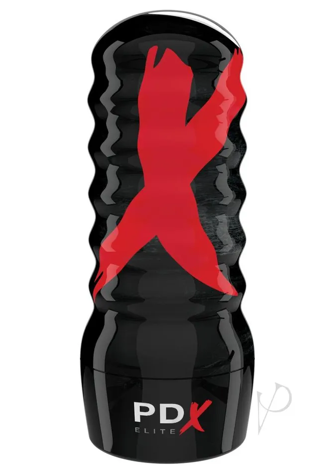 PDX Elite Air Tight Anal Masturbator Butt VanillaBlack Pdx Elite Male Sex Toys