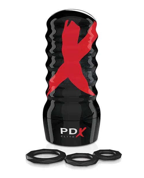PDX Elite Air Tight Anal Masturbator Butt VanillaBlack Pdx Elite Male Sex Toys