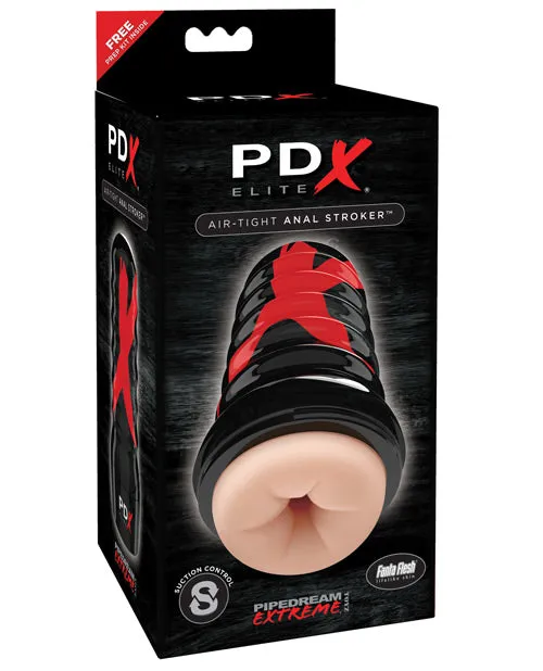 PDX Elite Air Tight Anal Masturbator Butt VanillaBlack Pdx Elite Male Sex Toys