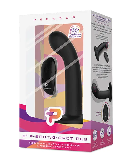 Pegasus Female Sex Toys Pegasus PSpotGSpot Peg Rechargeable Dildo with Remote Control 6in Black Pegasus Female Sex Toys Pegasus PSpotGSpot Peg Rechargeable Dildo with Remote Control 6in Black