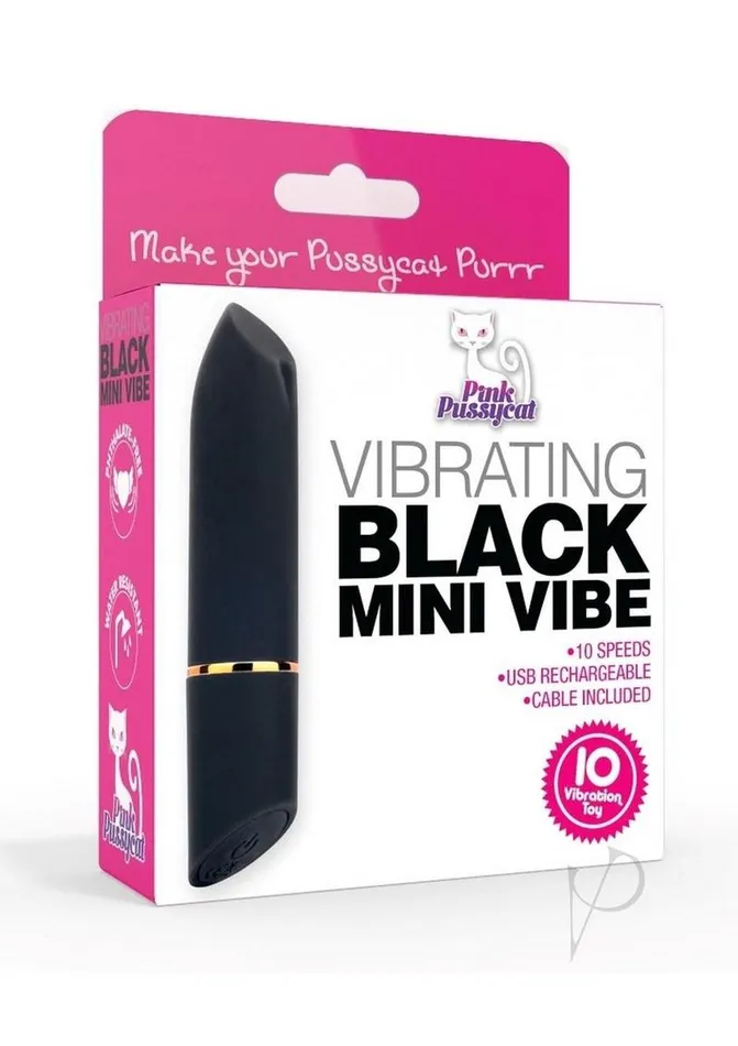 Pink Pussycat Vibrators Pink Pussycat Mini Vibe Rechargeable Silicone Bullet Black Pink Pussycat Vibrators Pink Pussycat Mini Vibe Rechargeable Silicone Bullet Black