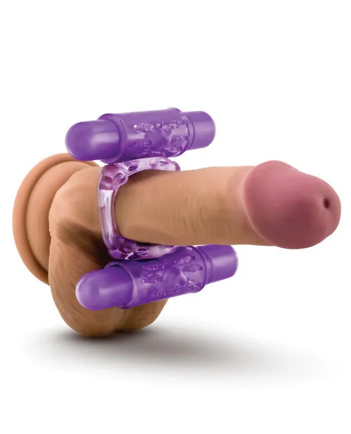 Play with Me Double Play Dual Vibrating Cock Ring Purple Play With Me By Blush Couples