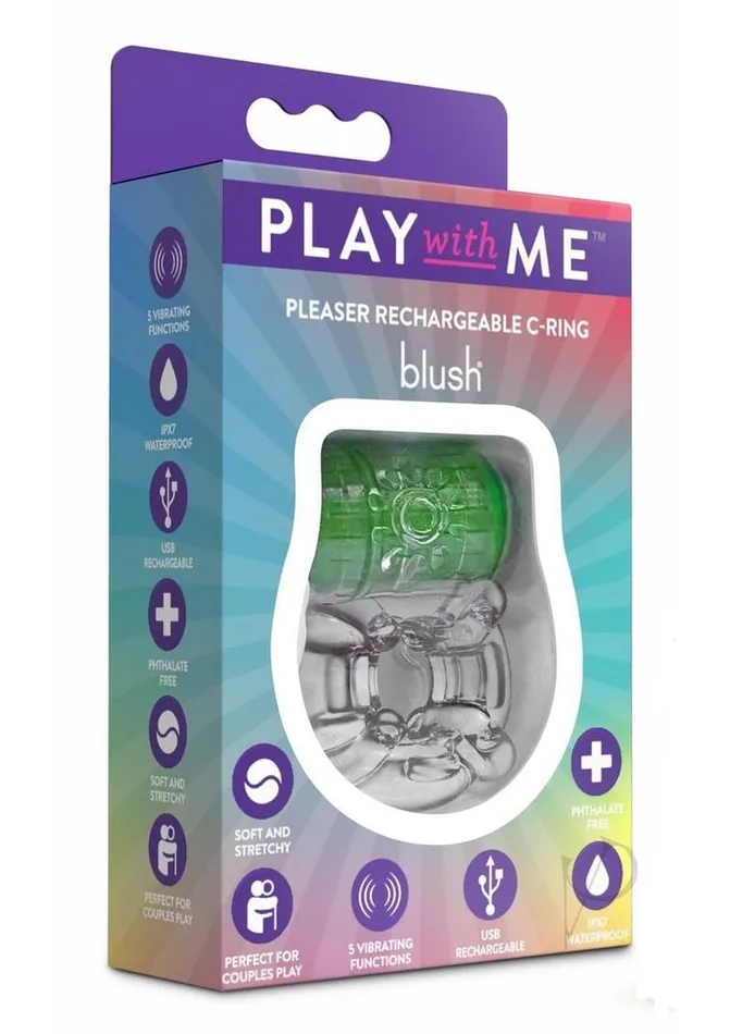 Play With Me Pleaser Rechargeable Cock Ring Neon Green Play With Me By Blush Couples Play With Me Pleaser Rechargeable Cock Ring Neon Green Play With Me By Blush Couples