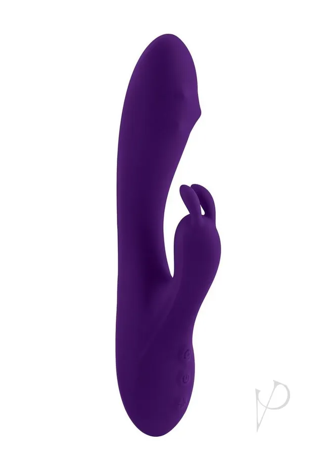 Playboy Female Sex Toys Playboy On Repeat Rechargeable Silicone Rabbit Vibrator Purple