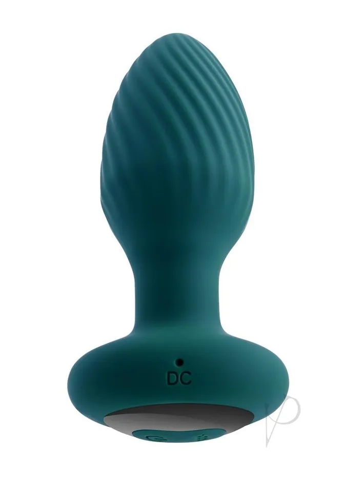 Playboy Male Sex Toys Playboy Spinning Tail Teaser Rechargeable Silicone Rotating Anal Plug with Remote Control Green