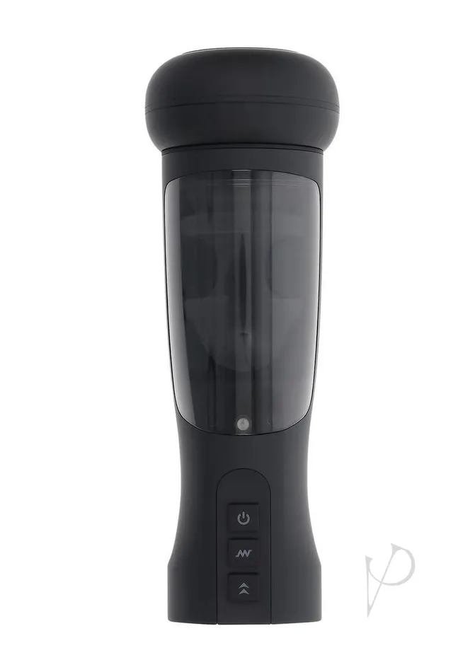 Playboy Playboy End Game Rechargeable Warming Stroker with UV Stand Black Male Sex Toys