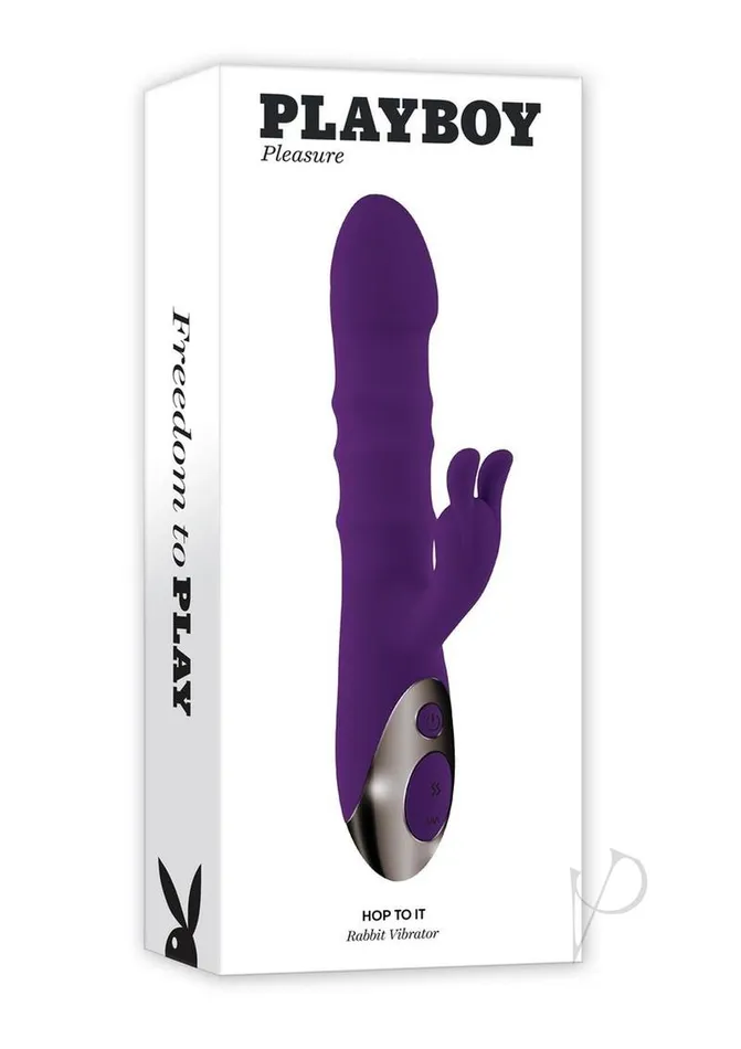 Playboy Playboy Hop to It Rechargeable Silicone Rabbit Vibrator Purple Vibrators Playboy Playboy Hop to It Rechargeable Silicone Rabbit Vibrator Purple Vibrators