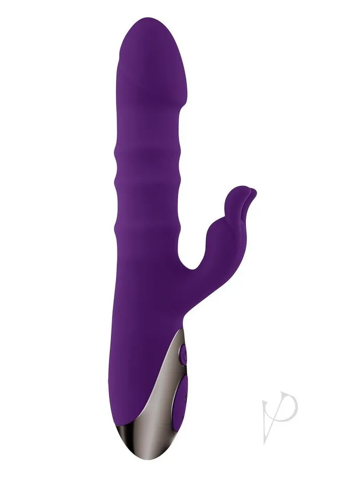 Playboy Playboy Hop to It Rechargeable Silicone Rabbit Vibrator Purple Vibrators