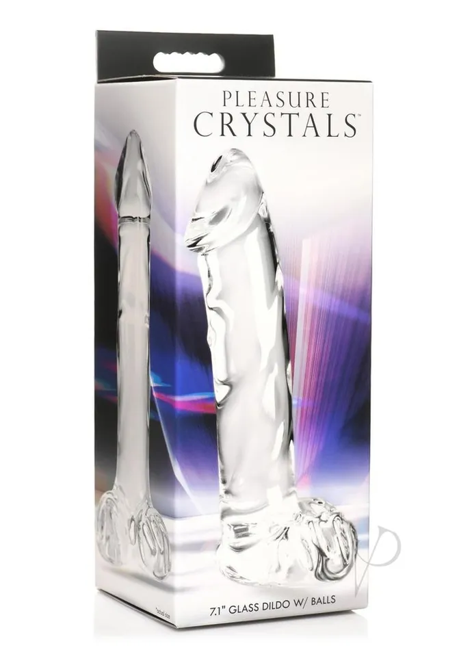 Pleasure Crystals Dildos Pleasure Crystals Glass Dildo with Balls 71in Clear Pleasure Crystals Dildos Pleasure Crystals Glass Dildo with Balls 71in Clear
