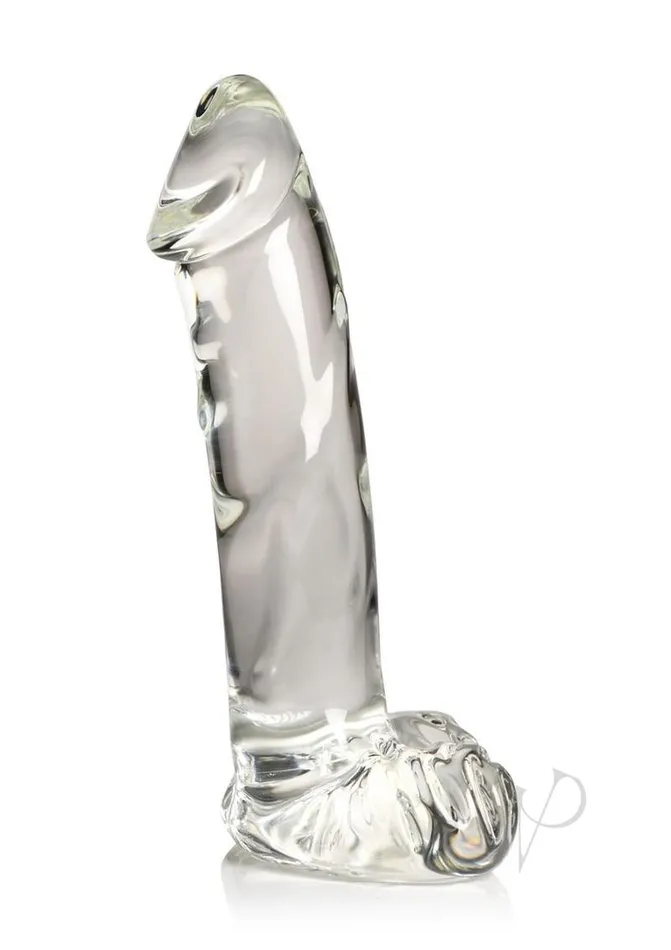 Pleasure Crystals Dildos Pleasure Crystals Glass Dildo with Balls 71in Clear