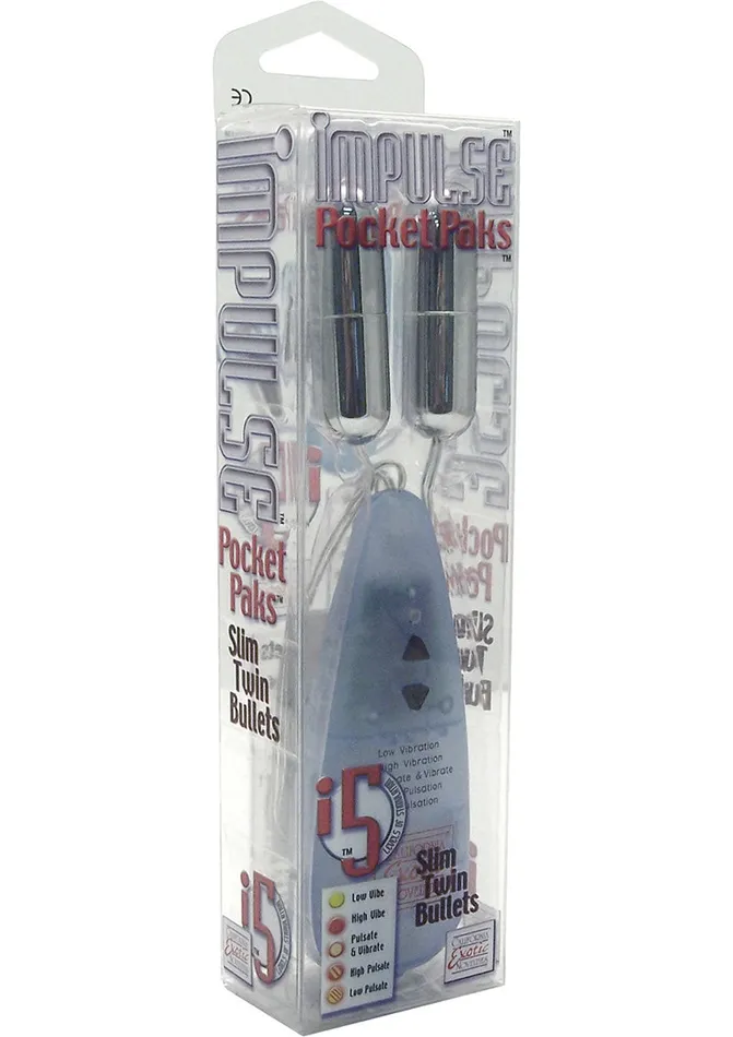 Pocket Exotics Female Sex Toys Pocket Exotics Impulse Slim Twin Bullets with Wired Remote Control Silver Pocket Exotics Female Sex Toys Pocket Exotics Impulse Slim Twin Bullets with Wired Remote Control Silver