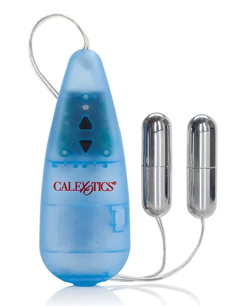 Pocket Exotics Female Sex Toys Pocket Exotics Impulse Slim Twin Bullets with Wired Remote Control Silver