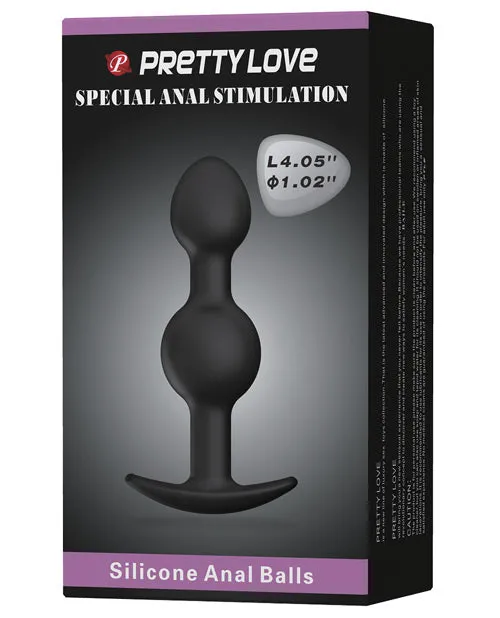 Pretty Love Pretty Love 405 Silicone Anal Plug wBall Black Anal