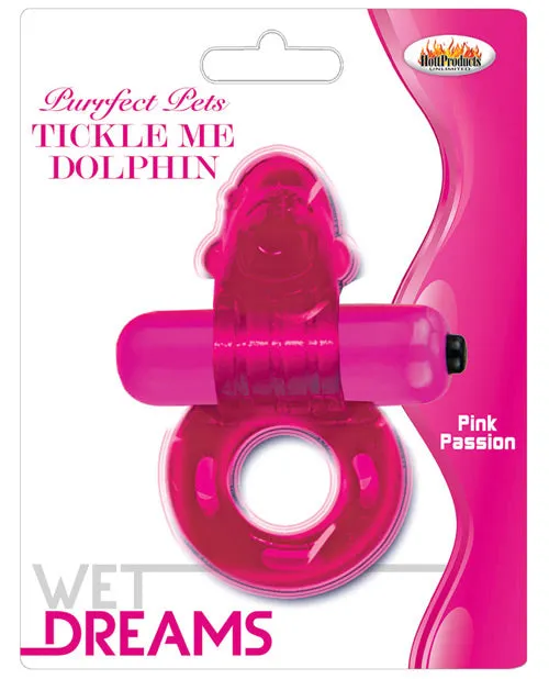 Purrfect Pets Tickle Me Dolphin Silicone Stimulator with Vibrating Bullet Pink Wet Dreams Female Sex Toys