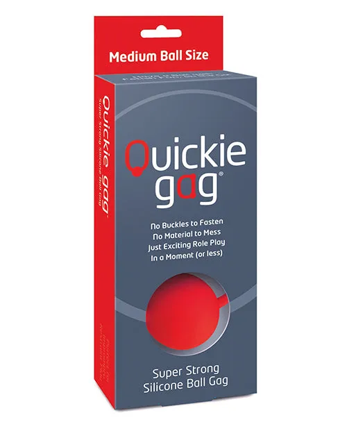 Quickie Gag Silicone Ball Gag Bondage Red Quickie Restraints