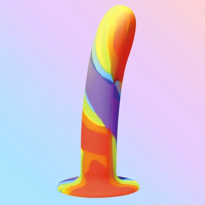 Rainbow Silicone Dildo Curve Toys Dildos