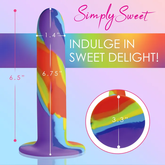 Rainbow Silicone Dildo Curve Toys Dildos