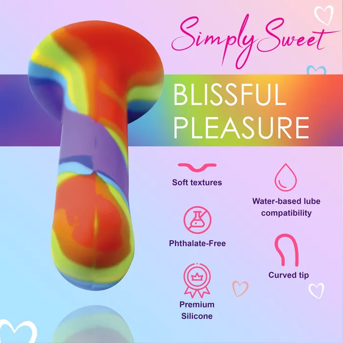Rainbow Silicone Dildo Curve Toys Dildos