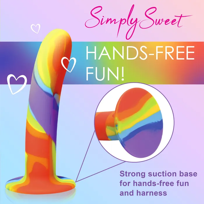 Rainbow Silicone Dildo Curve Toys Dildos