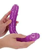 Real Rock Dildos RealRock Double Dong Glow in the Dark Dildo 15in Purple