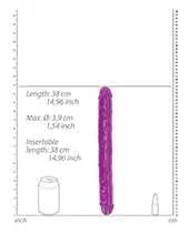 Real Rock Dildos RealRock Double Dong Glow in the Dark Dildo 15in Purple